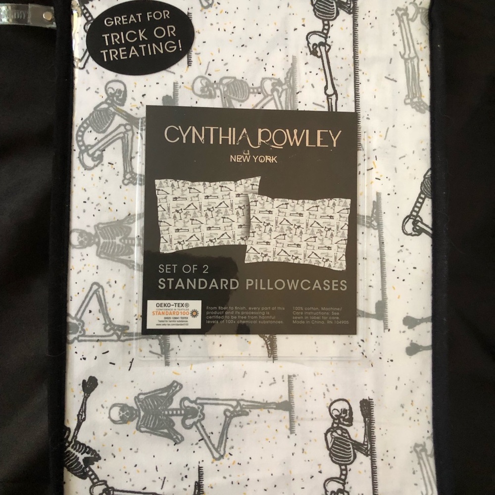 Halloween Cynthia Rowley Yoga Skeleton Pillowcases